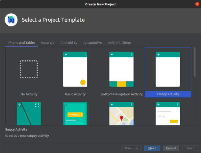 Creating a New Android Studio Project